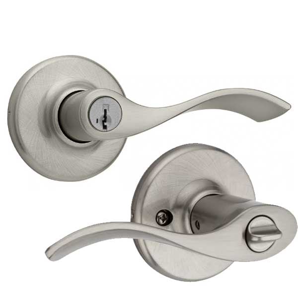 Kwikset: Balboa Keyed Entry Door Leverset with SmartKey / Satin Nickel